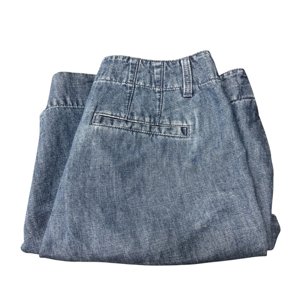 Talbots Pants Womens 10 (32x28) New England Chino Blue Denim Wide Leg Coastal